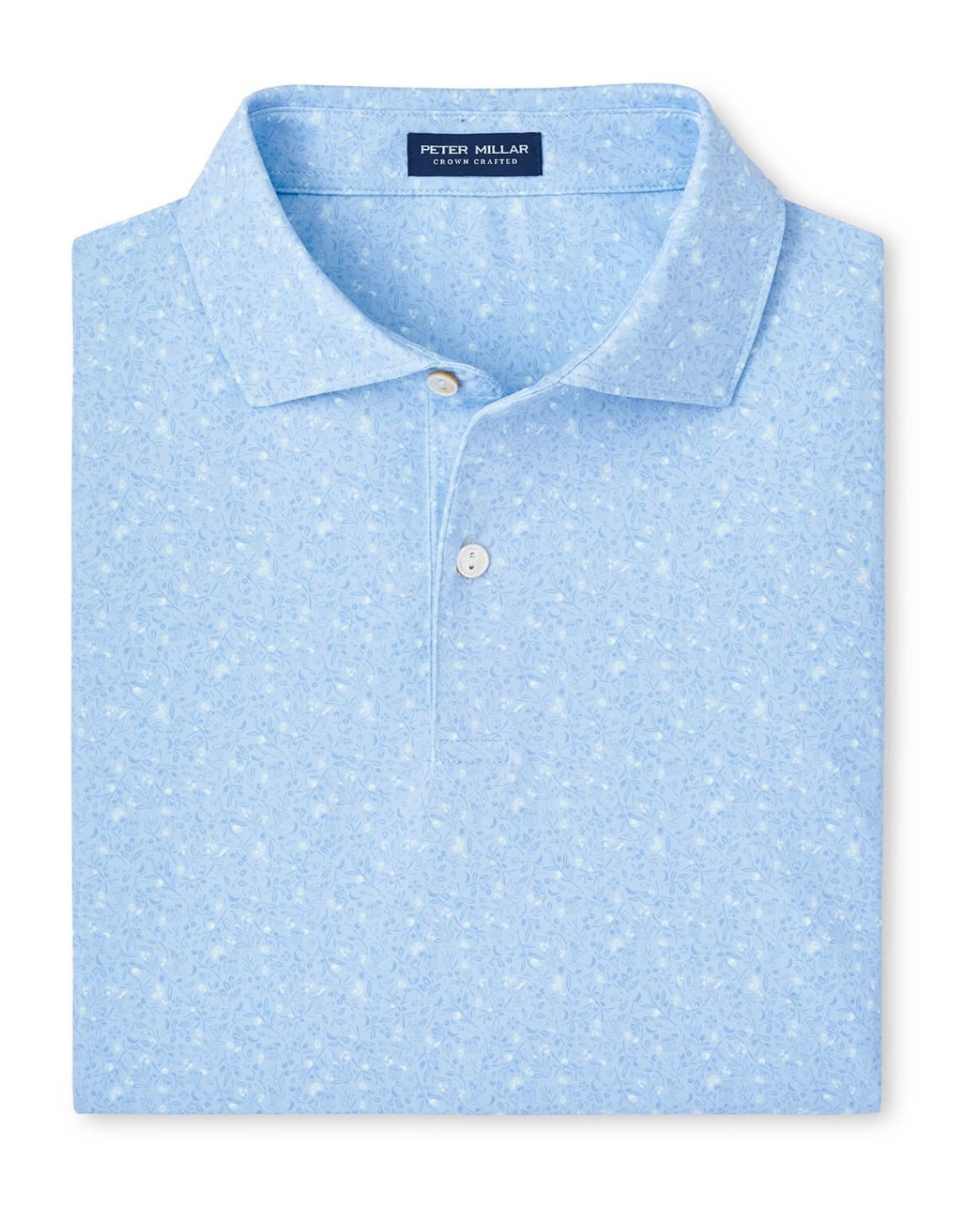 Peter Millar Men's Blue Frost Infusions Performance Jersey Polo Size XL
