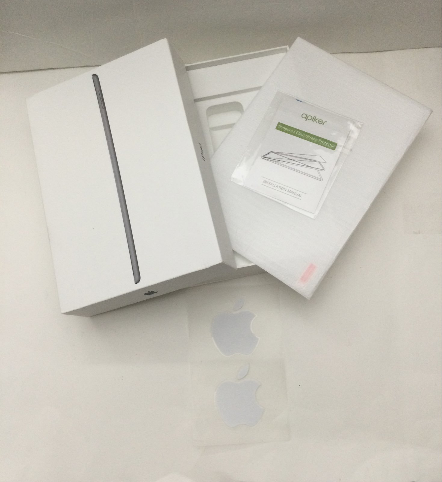 iPad Air 8th Generation Wi-Fi 32GB Empty Box , Two Sticker & Screen Protector