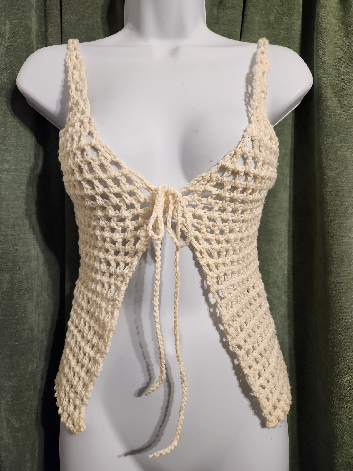 Mesh Crochet Tie Top