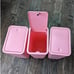 3 Pack Bathroom Trash Can with Lid,10L / 2.6 Gallon Slim Wastebasket - Pink