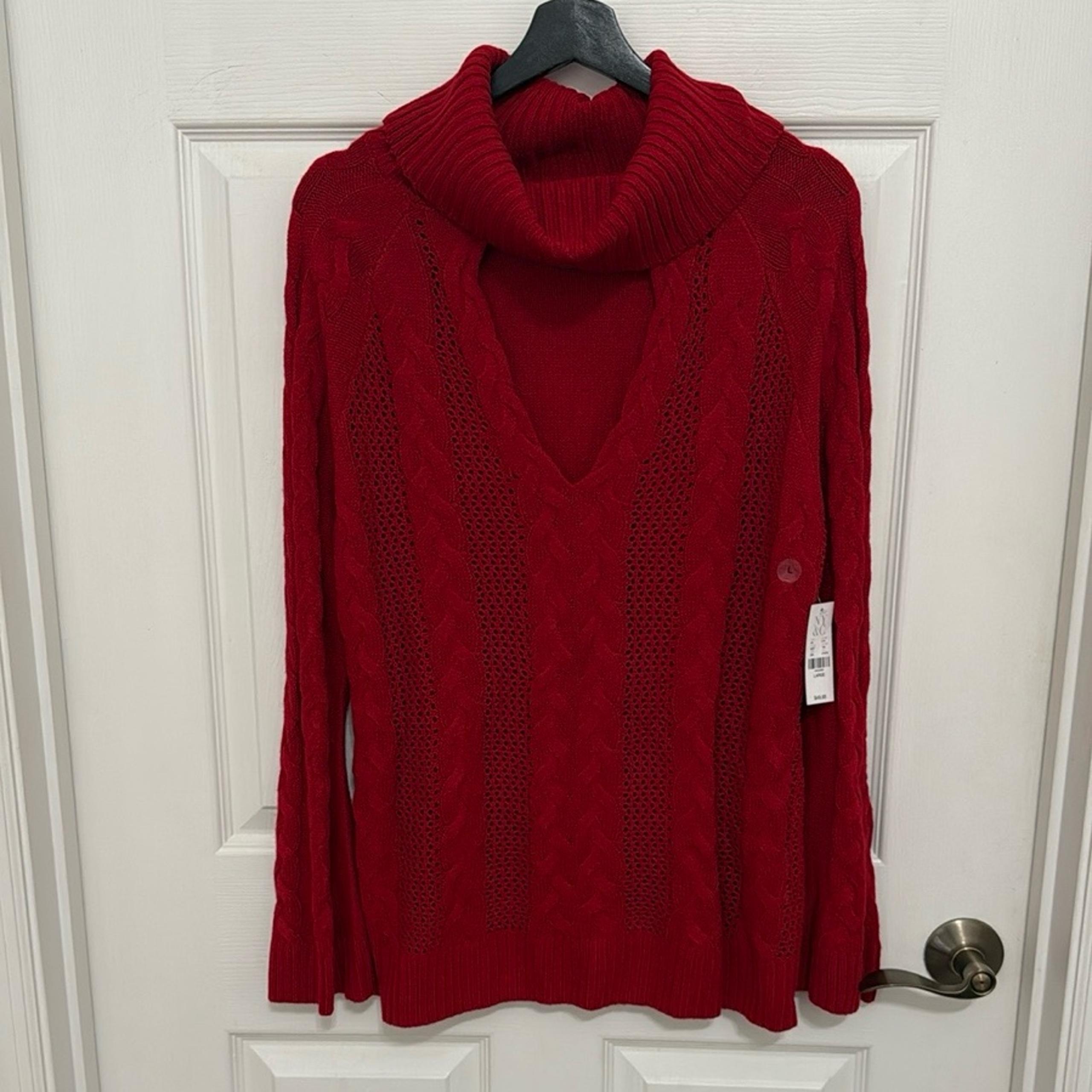 Soho New York & Company women’s Red Turtle Neck knit Sweater with cut out