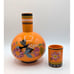 Dia De Muertos Water Jug Tumble Up Orange Ceramic Colorful Floral Bird 9