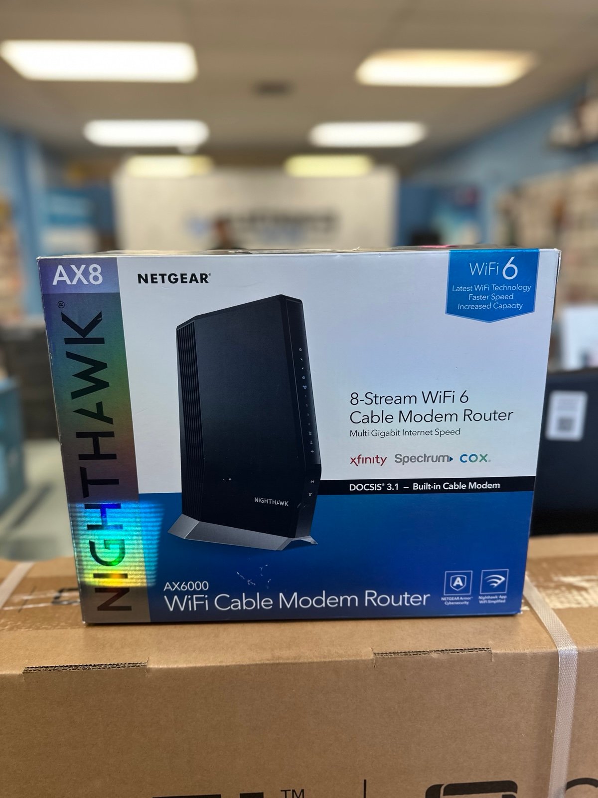 Netgear Nighthawk AX6000 Cable Modem With Built-in WiFi 6 Router - Black AX8