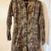 Peruvian connection vintage tribal tan cotton linen duster jacket coat w/ button