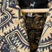 Peruvian connection vintage tribal tan cotton linen duster jacket coat w/ button
