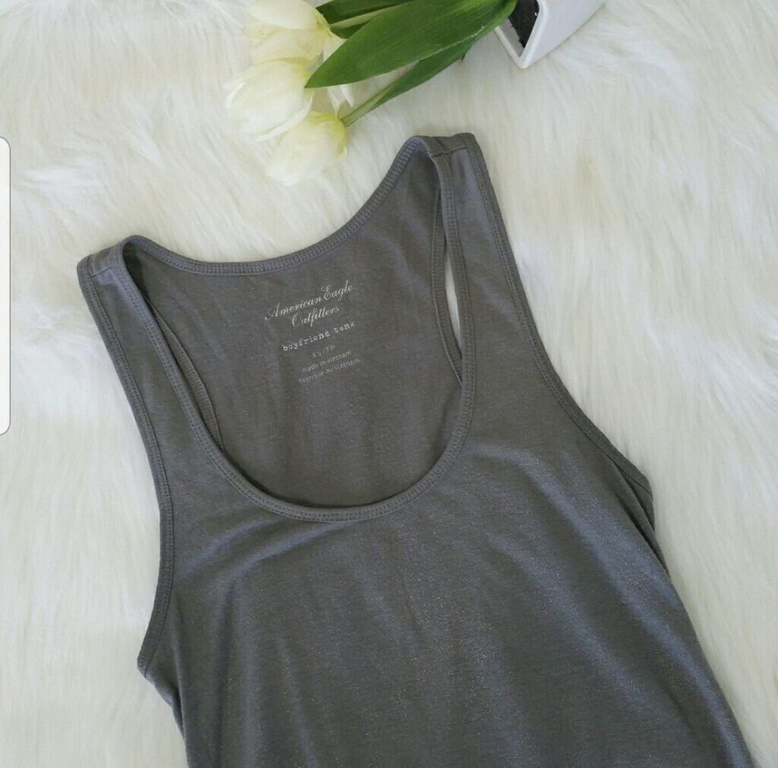 Shimmery Gray Tank - American Eagle