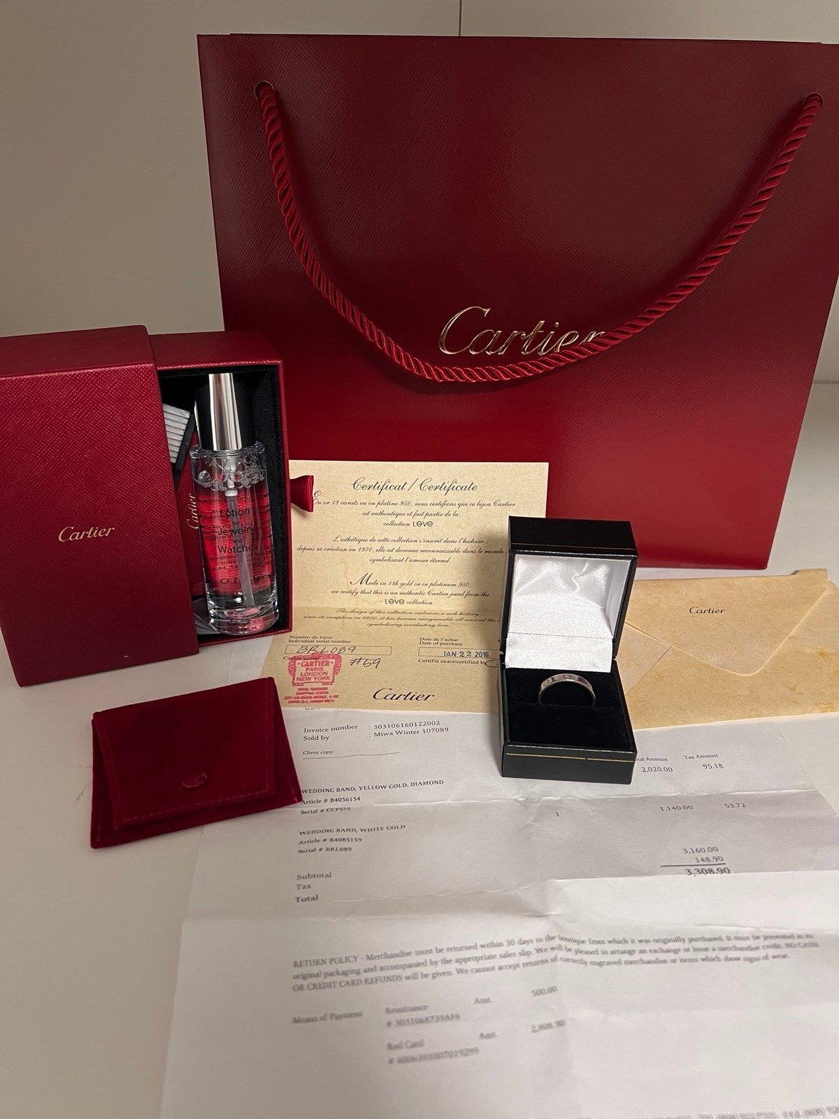 Cartier love ring, white gold