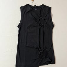 SKIMS Cotton Jersey Heart Cutout Tank Top Shirt Black Valentine