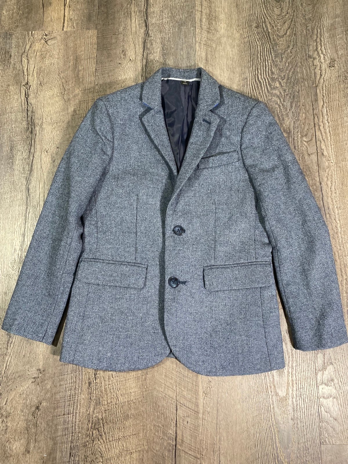 CREWCUTS Ludlow Herringbone Wool Blend Boys Blazer