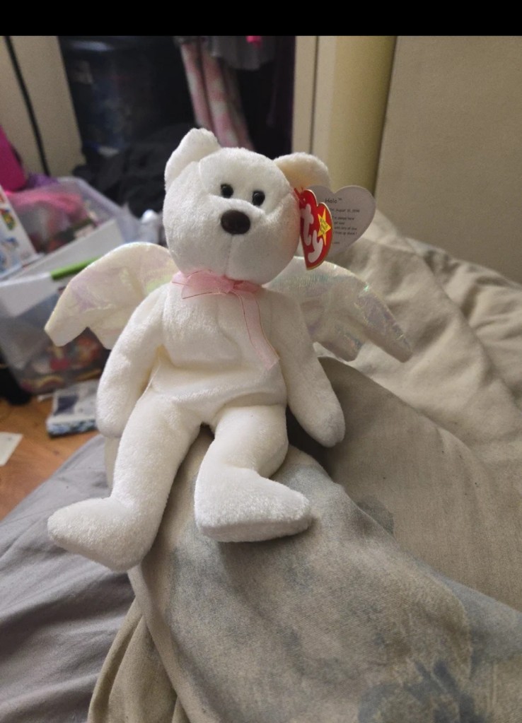 Ty Beanie Babies Halo The Angel Bear stitching error + 10 mysterybenie babies