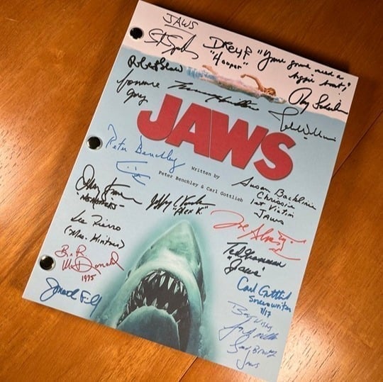 Jaws Script Signed - Autograph Reprints - 126 Pages - Sharks - Chief Brody