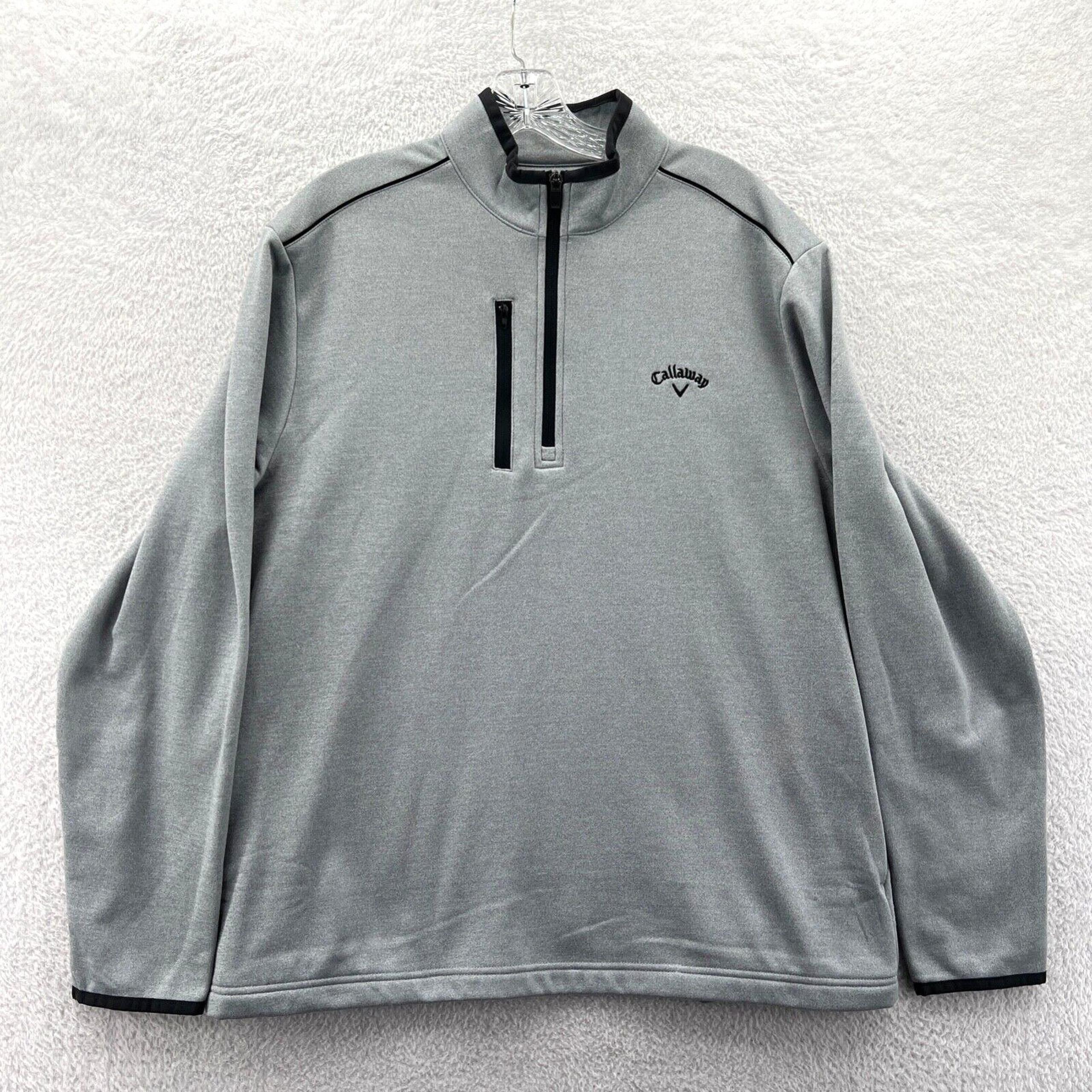 Jacket Medium Mens Gray Long Sleeve 1/4 Zip Athletic Polyester Golf Top - Callaway
