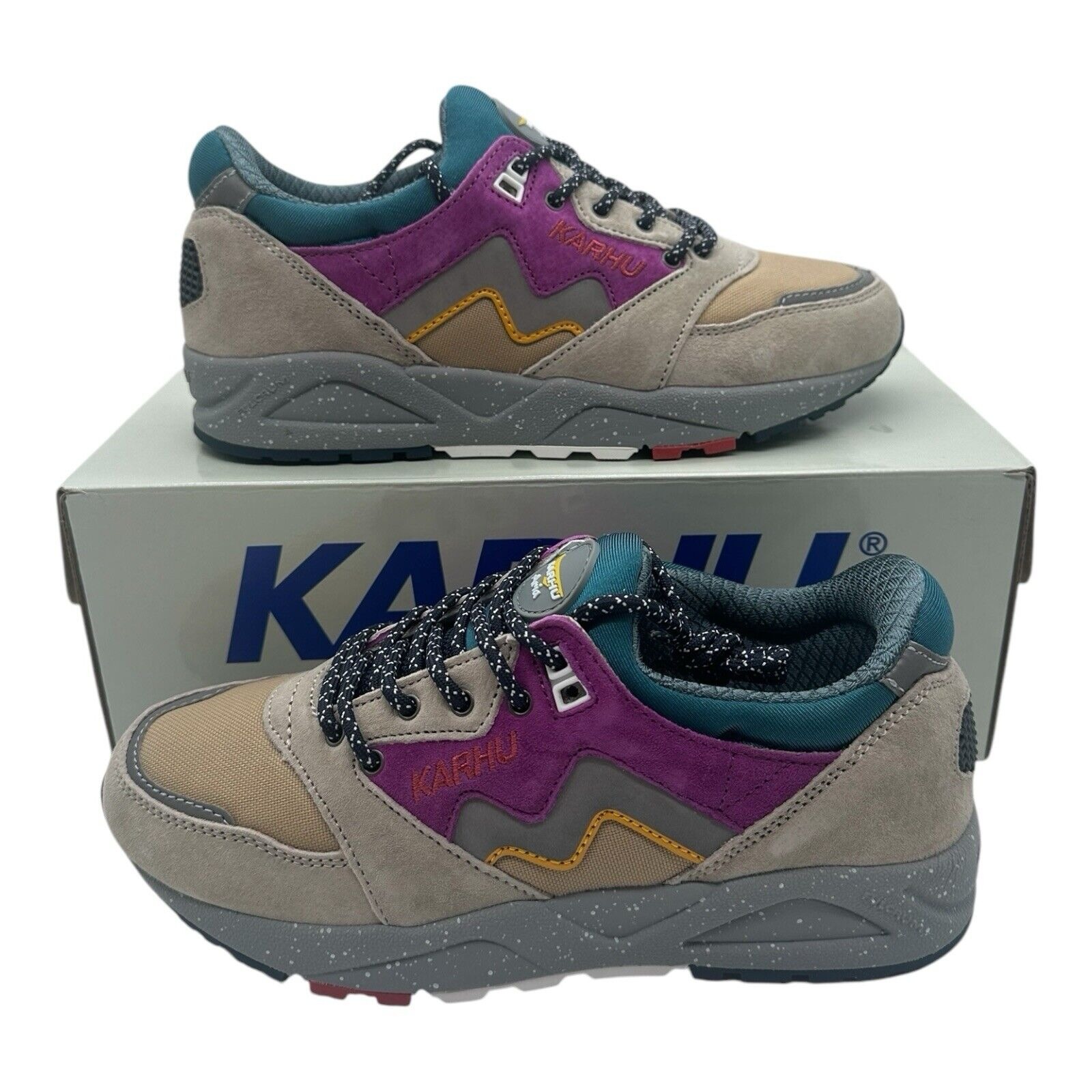 Karhu Aria 95 Running Shoes Mens 7 Womens 8.5 Silver Lining Mulberry F803107