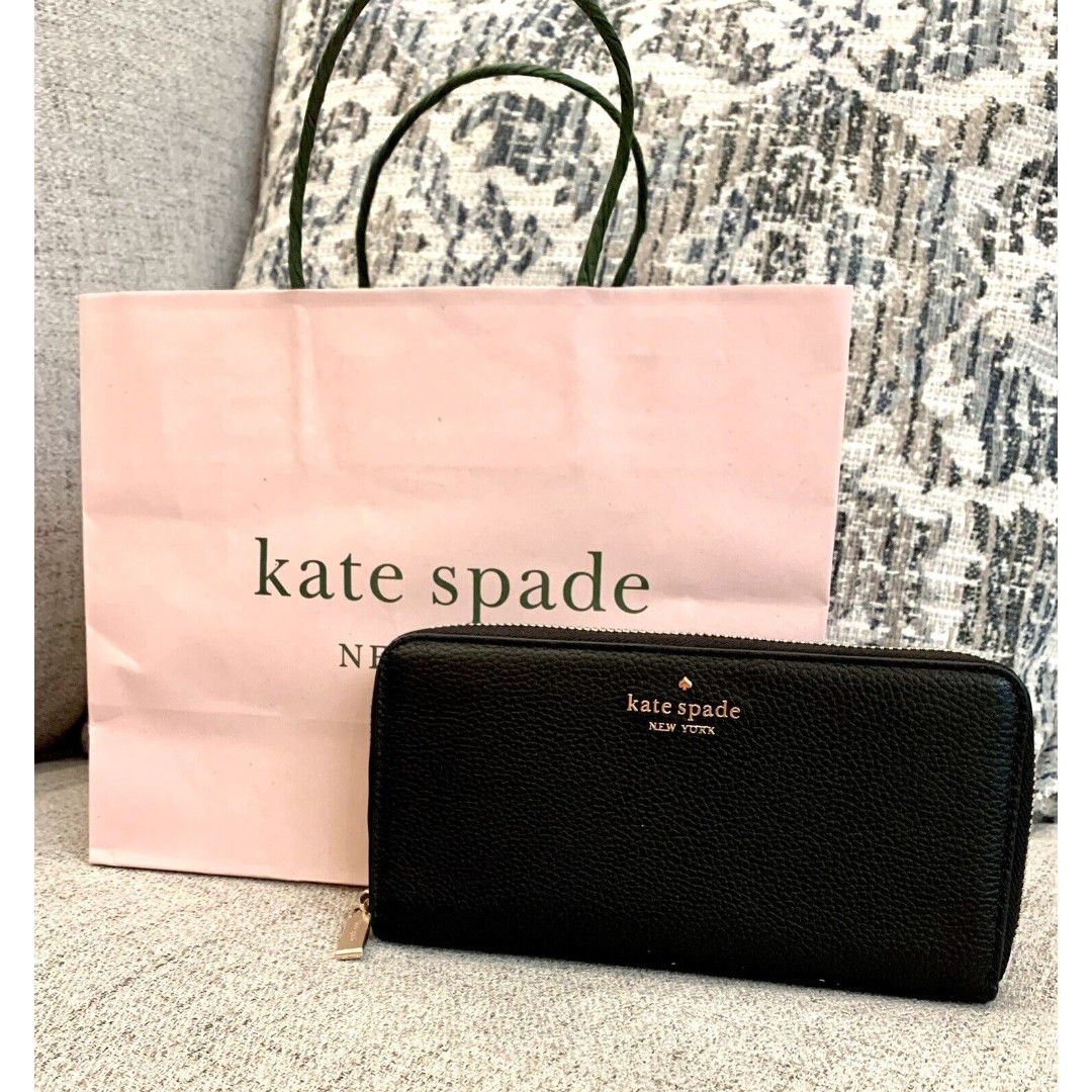 sale New Kate Spade Leila Large Wallet Pebble Leather Black item 181 Women sale New Kate Spade Leila Large Wallet Pebble Leather Black item 181 Women