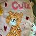 Kaleidoscope Kids Towels Bath & Hand Towel Set Pink Cute Cheetah Cat Cotton