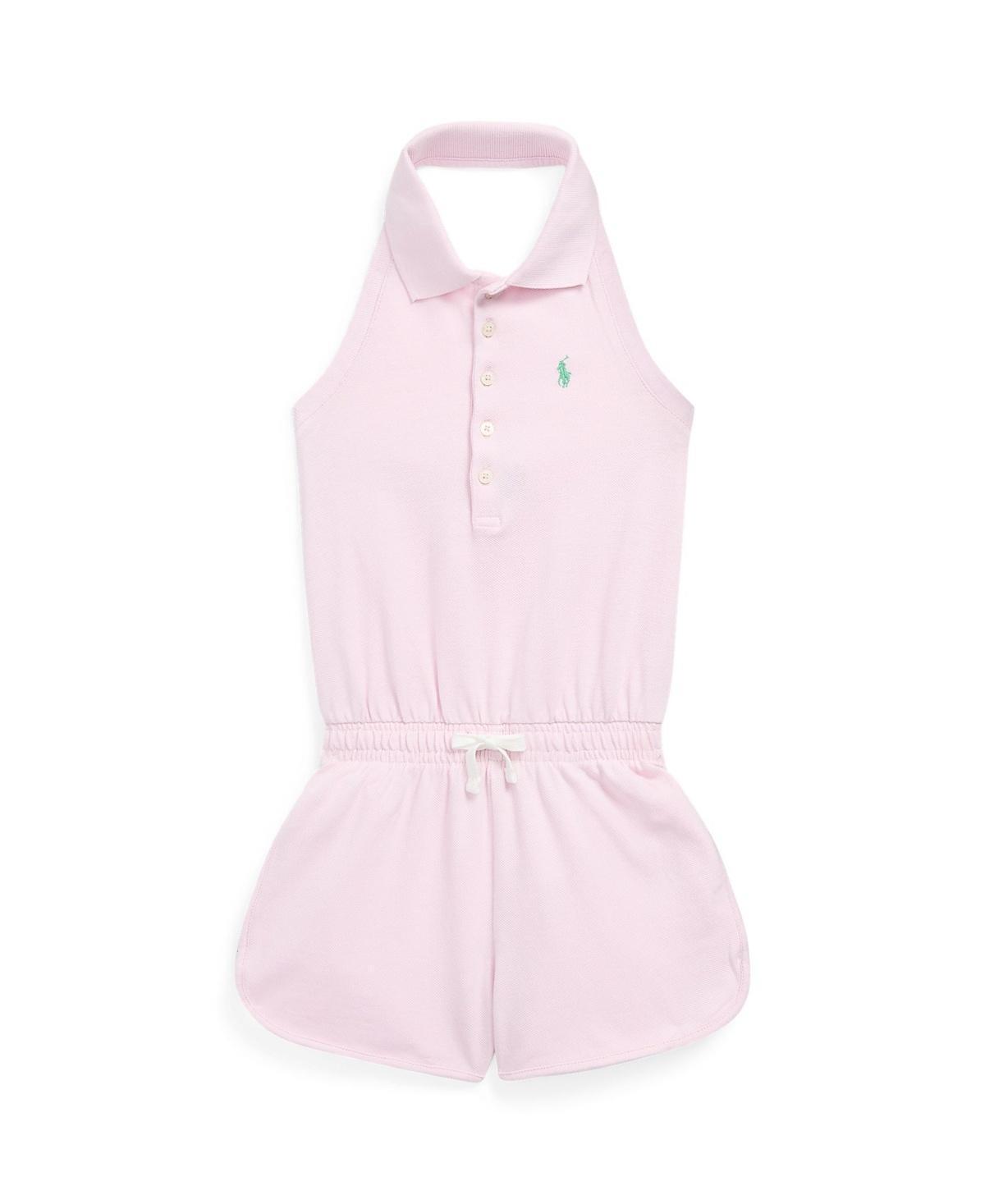 Polo Ralph Lauren Toddler and Little Girls Stretch Mesh Halter Polo Romper 2