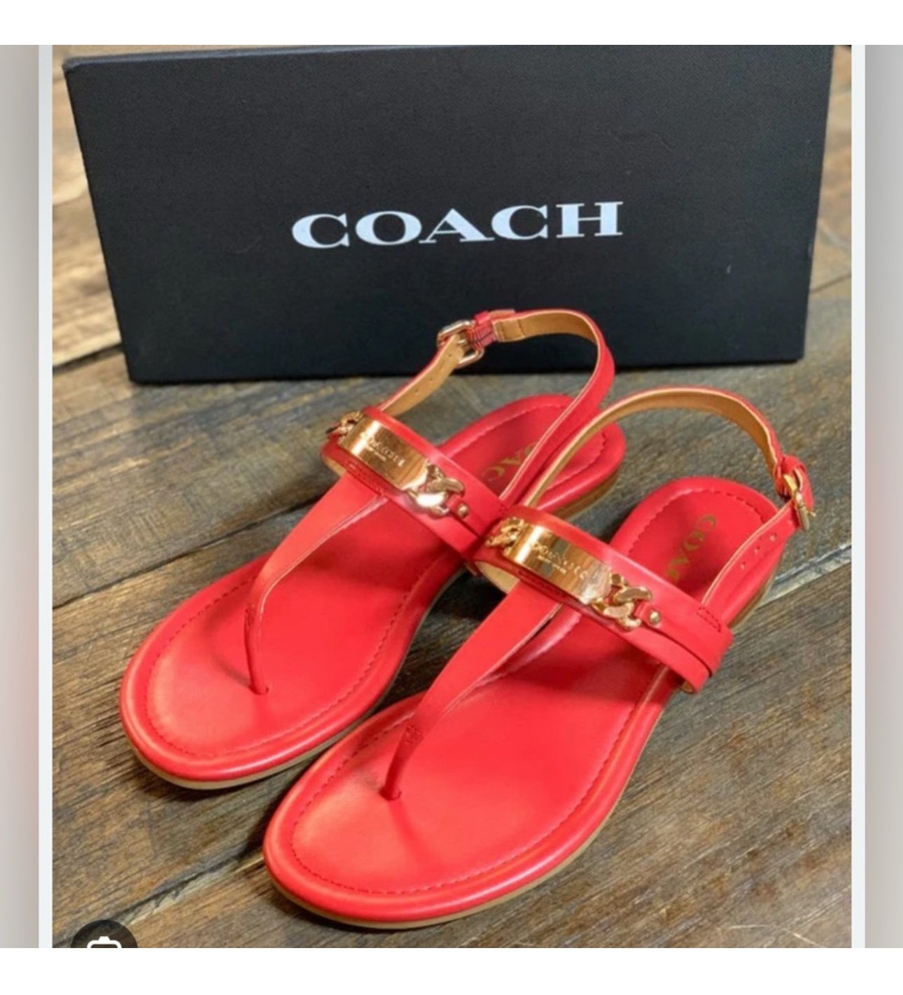 NWT- COACH CATERINE RED PATENT LEATHER SANDALS