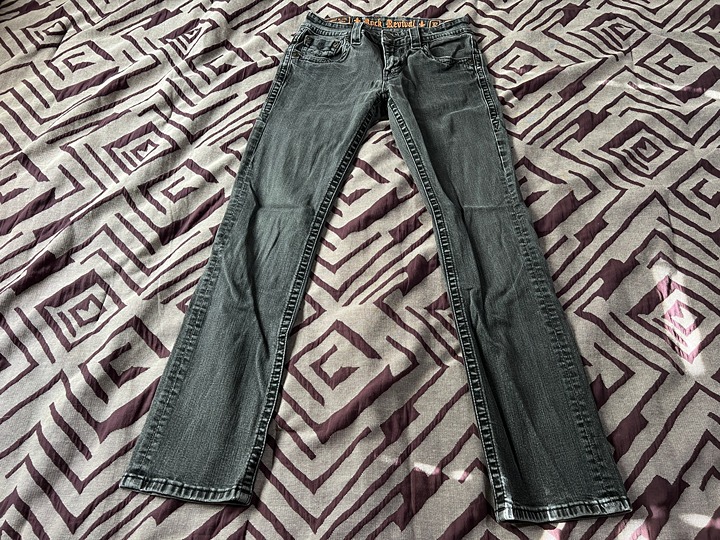 Men's Rock Revival - Ryker Slim Straight Leg Denim Jeans - Size 32 / 32 (BLACK)