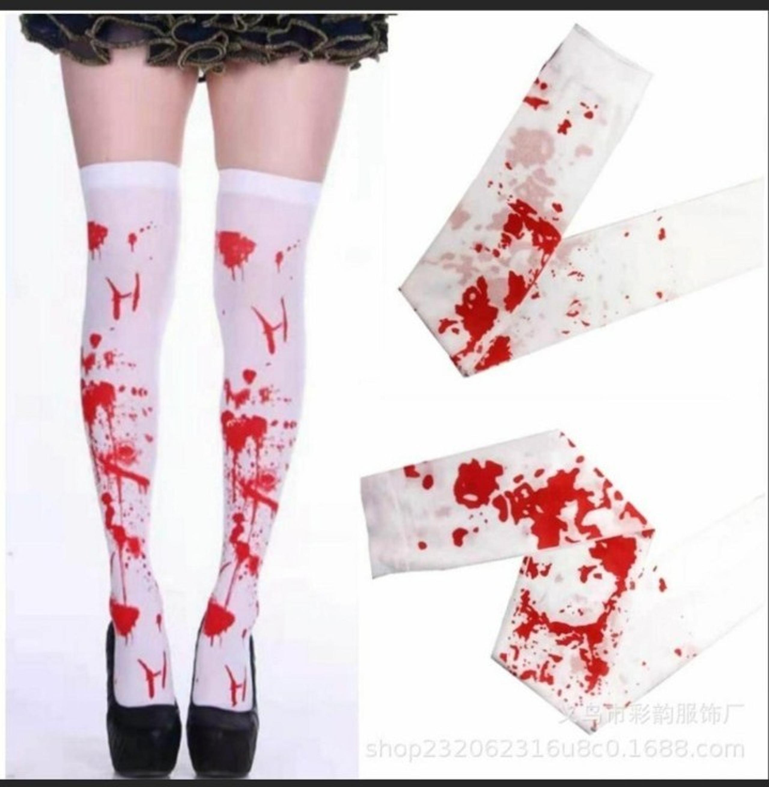 2 Pairs Bloody Thigh High Stockings