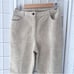 Vintage Together Cream Khaki Leather Fringe Ankle Pant Size 10