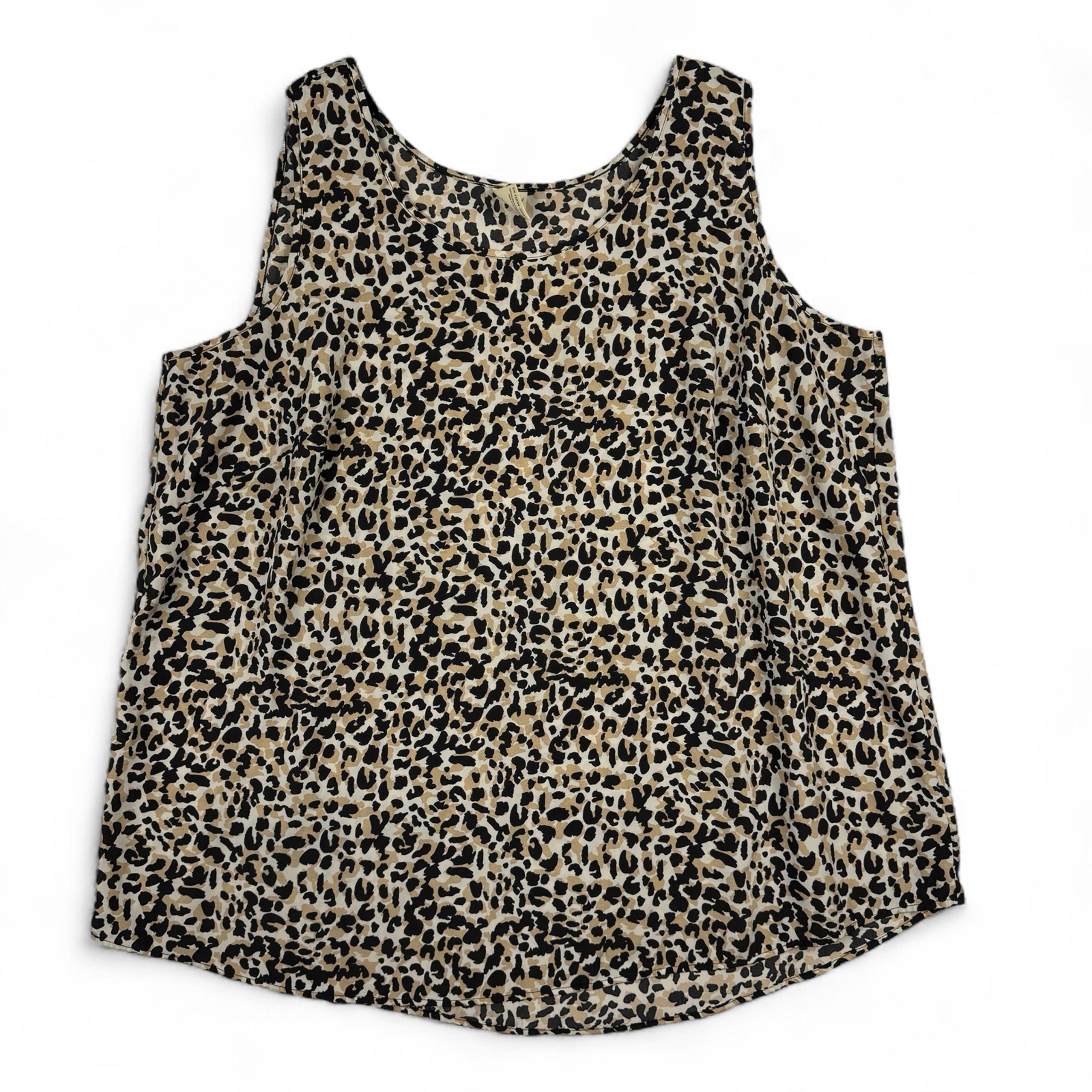 Faded Glory Scoop Neck Leopard Animal Print Sleeveless Tank Top Size 2X 18W-20W