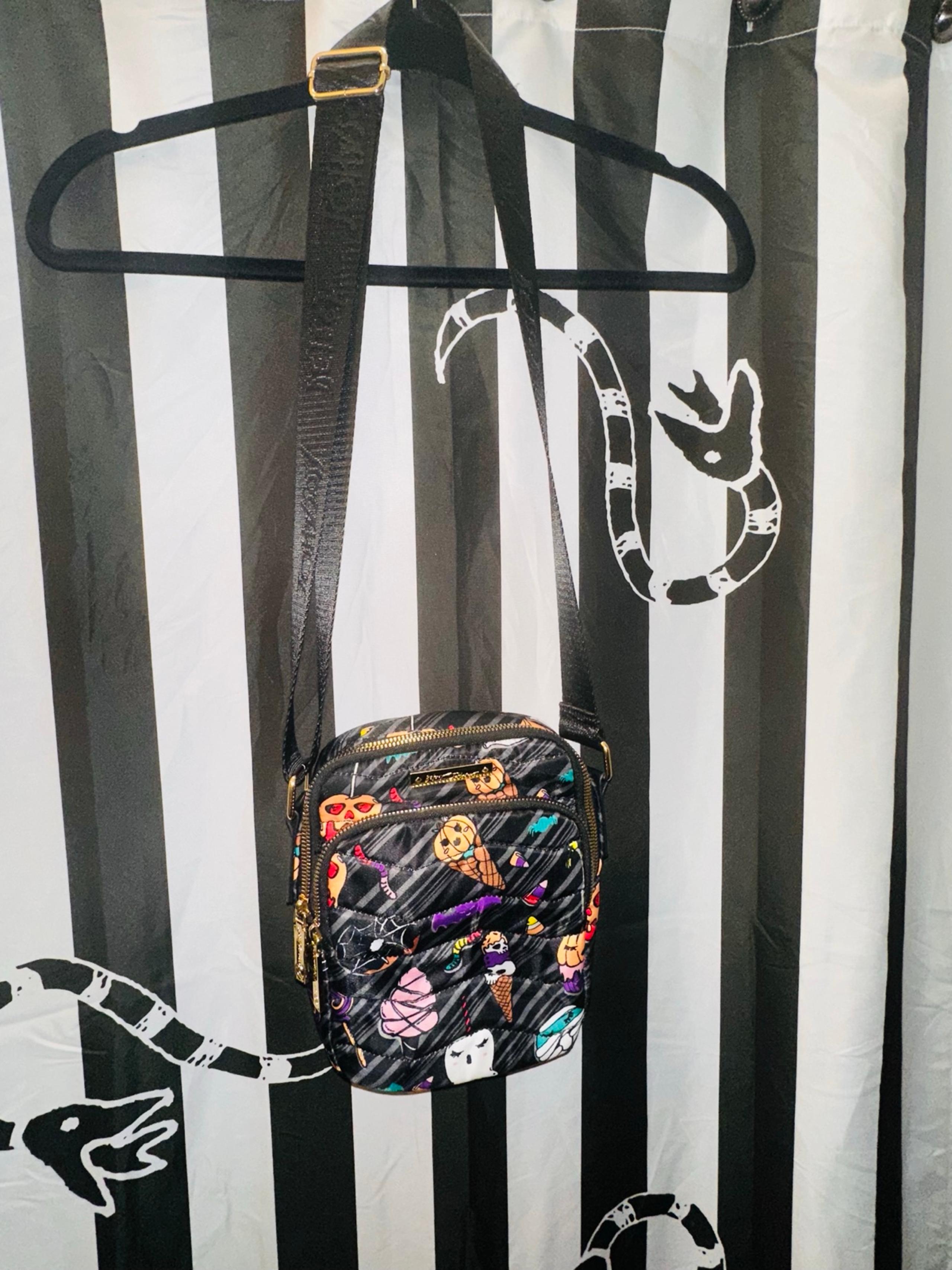 Betsey Johnson Quilted Nylon Crossbody Bag Purse HALLOWEEN