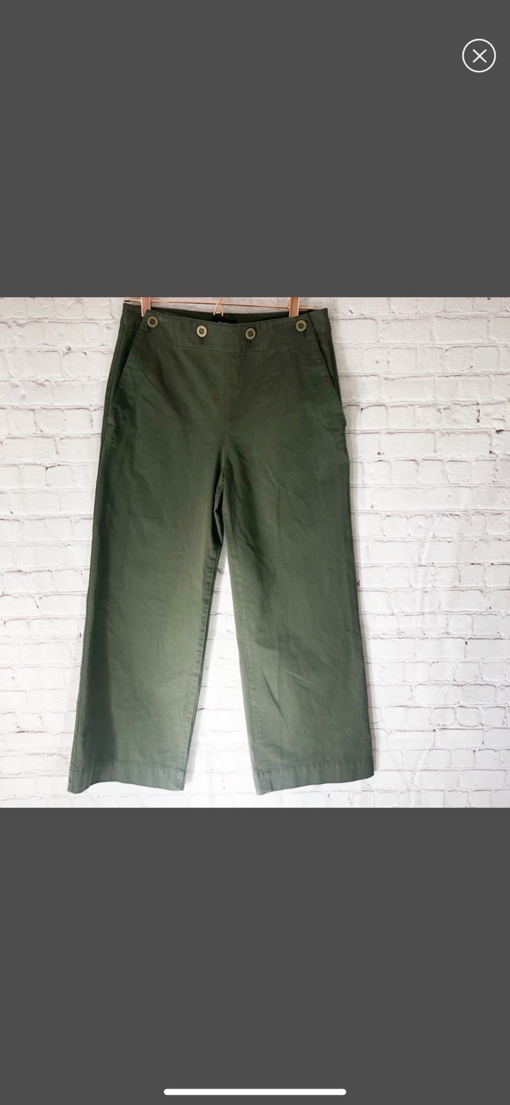 Theory Green Washed Chino Pants