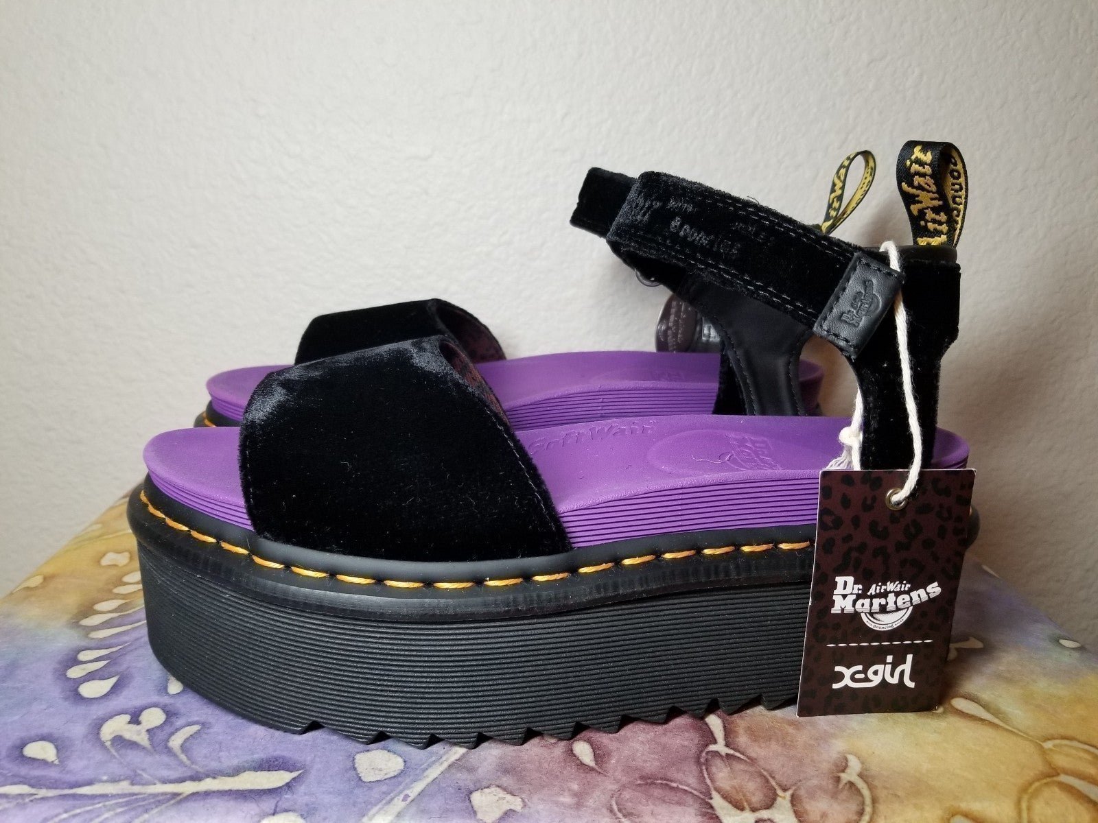 NWOB Dr.Martens X-Girl Edition Leopard Jadon BLK LEATHER