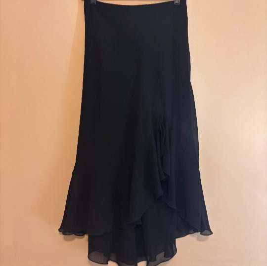 Vintage Joseph Ribkoff Womens Size 8 Black Sheer Layered Skirt 100% Polyester