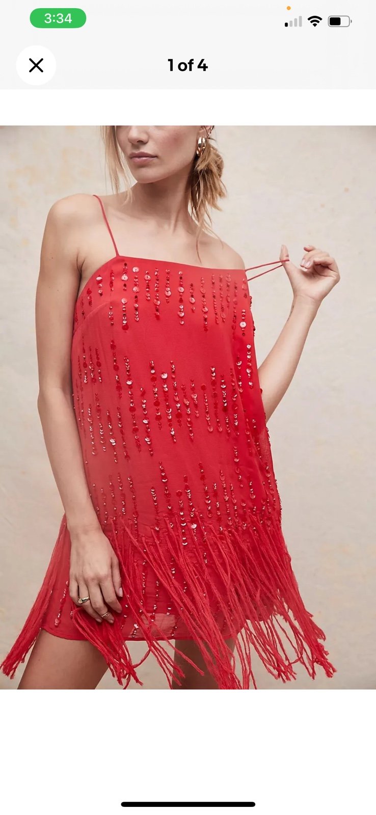 New Free People Crystal Clear Mini Dress size Small MSRP: 168