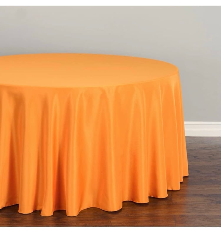 10 120” Round Orange Tableclothes