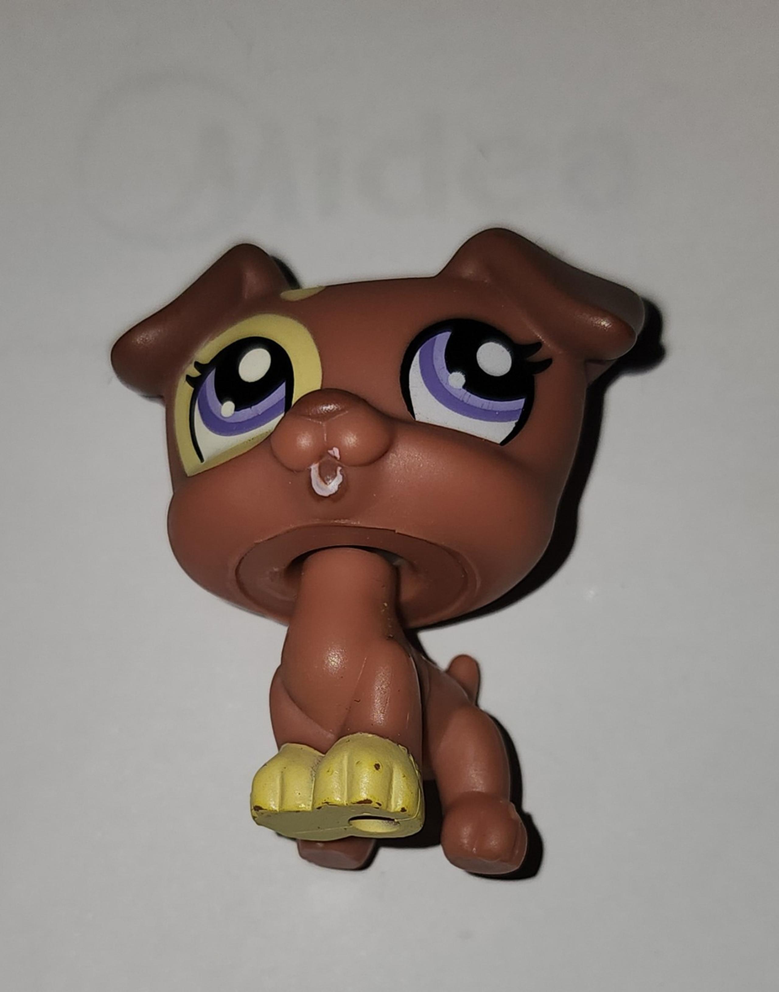 Hasbro Littlest Pet Shop #1475 Jack Russell Dog Brown Purple Eye LPS