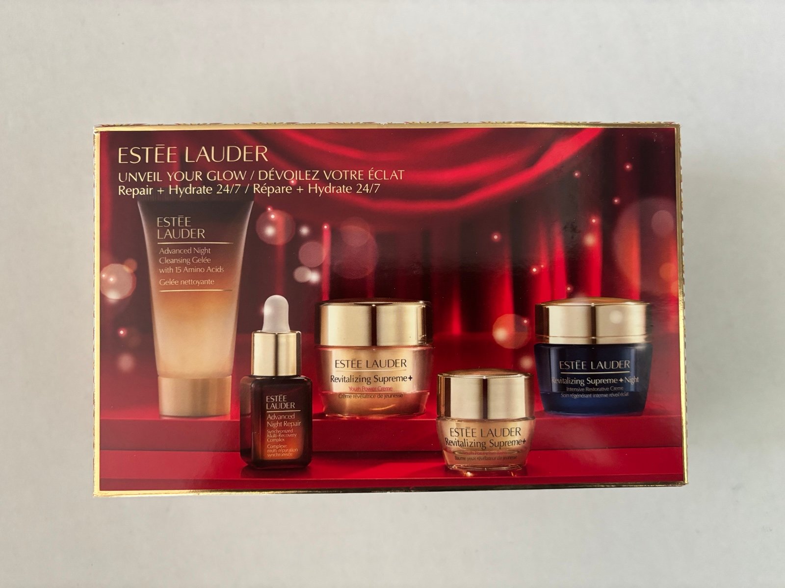 New! Estee Lauder 5-Pc Unveil Your Glow Skin Care Starter Set 149 Value.