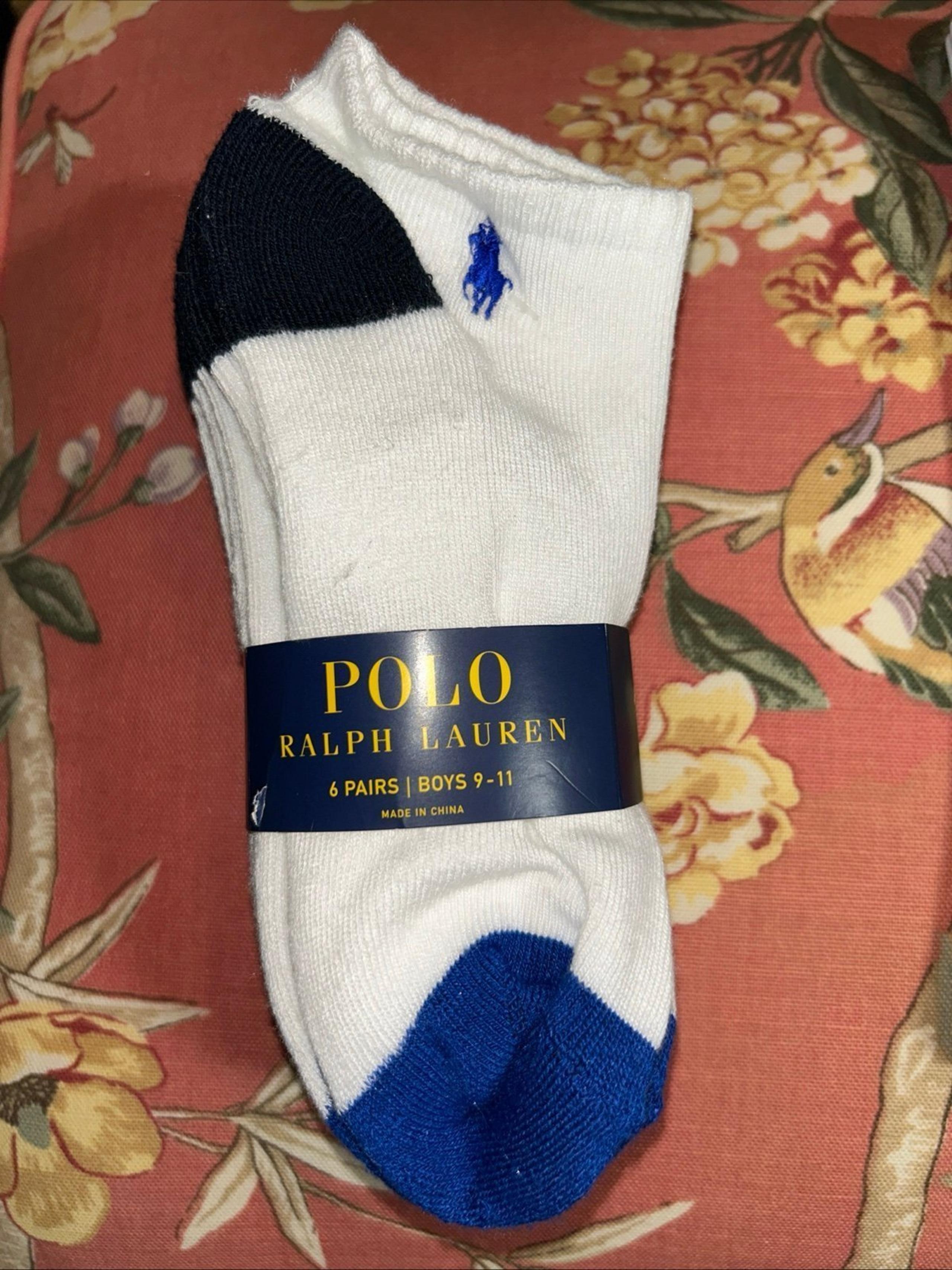 Polo Ralph Lauren 6 Pairs Classic Sport Ankle Cut Socks Size 9-11 New