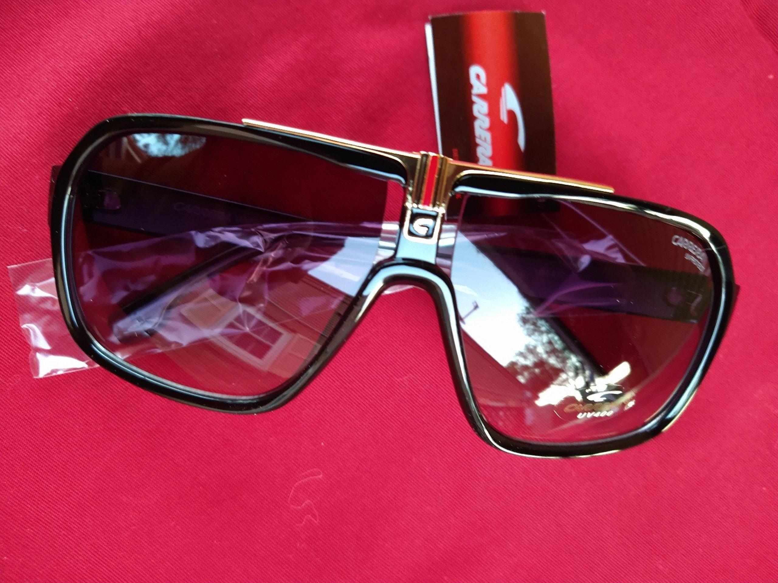 Carrera 1014/S Men's Aviator Sunglasses - Black & Gold with Gradient Lens Tagged