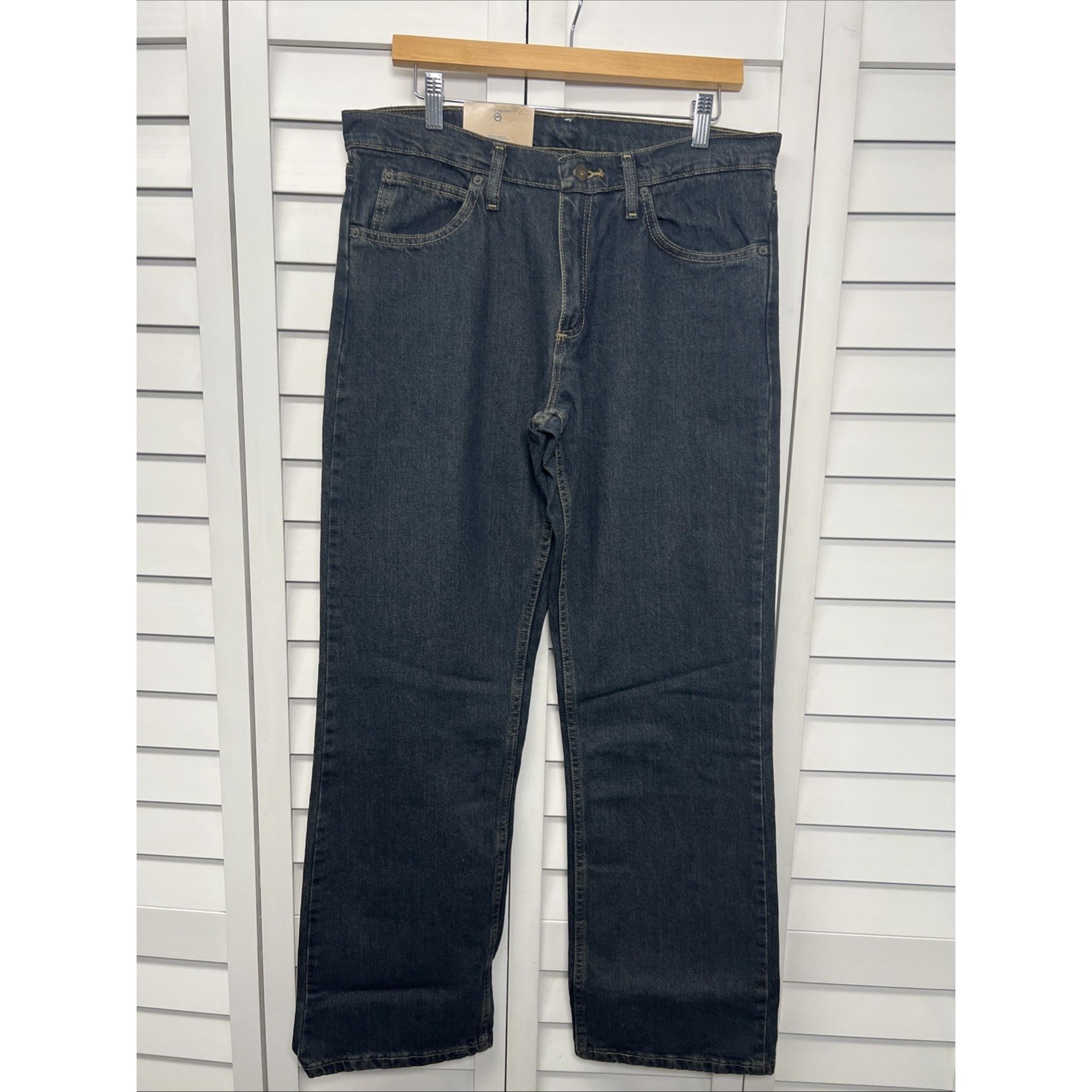 Magellan Outdoors Relaxed Fit Bootcut Jeans Size 33x32 Rustic Dark Wash NWT