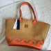 NWT Dooney & Bourke Orange Beacon Woven Leather Atlantic Tote