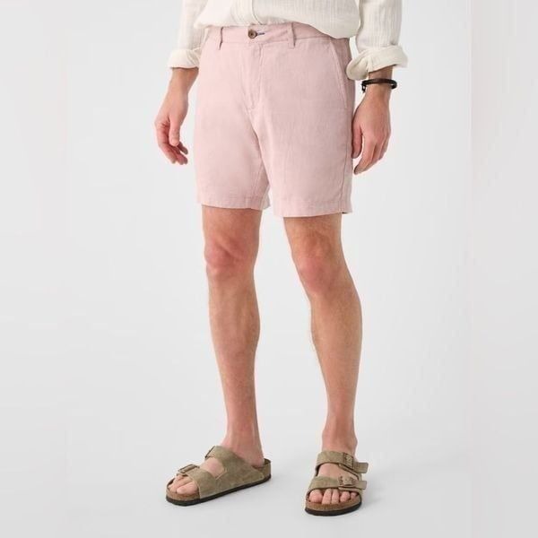 FAHERTY Tradewinds Linen Blend Short (7.5 Inseam) NEW 34 Maui Mauve