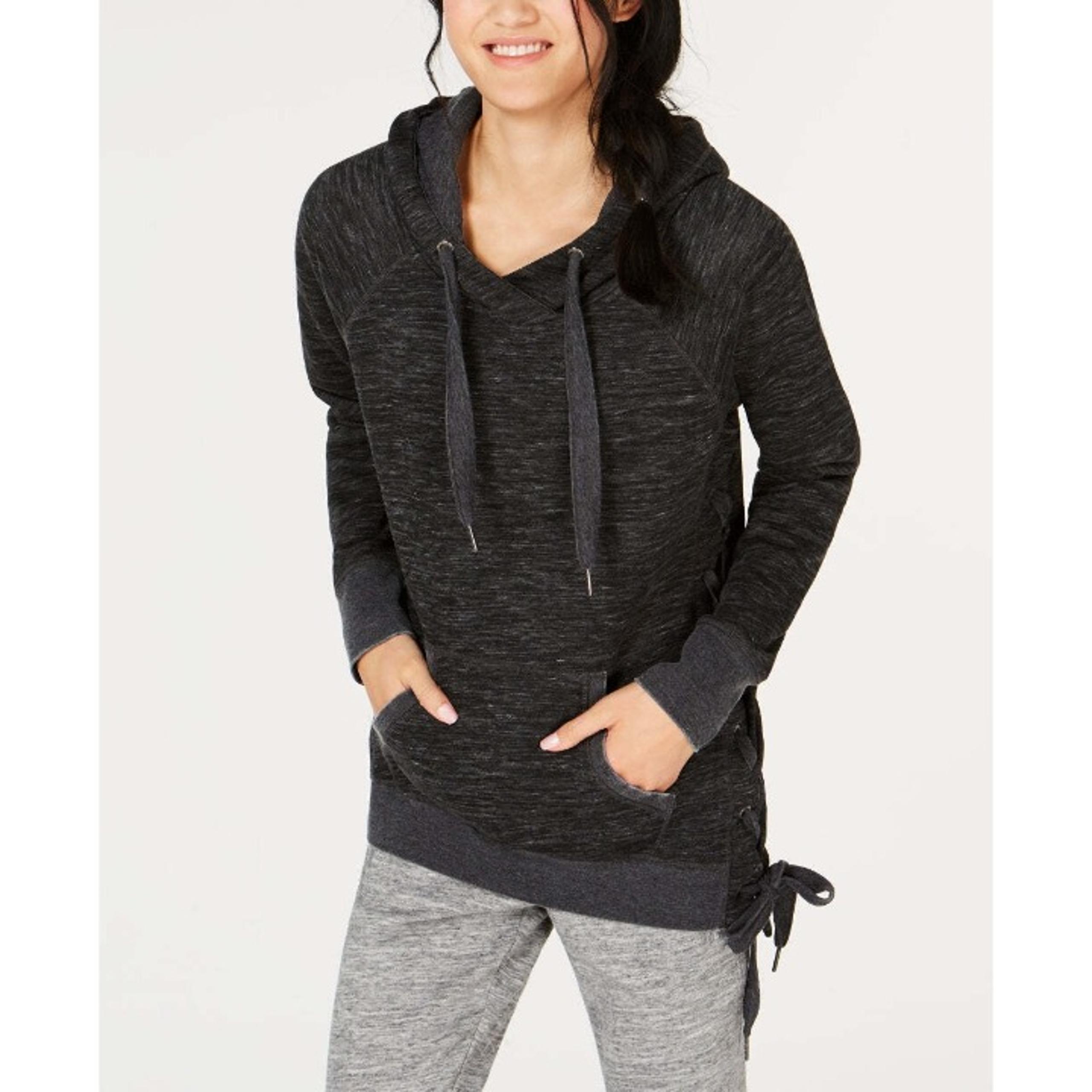 Calvin Klein Womens Performance Lace Up Side Hooded Sweater Hoodie Medium NWT