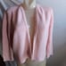 Women's Medium Vintage 70s Cardigan Sweater Sally Gee Pink Cropped Acrylic