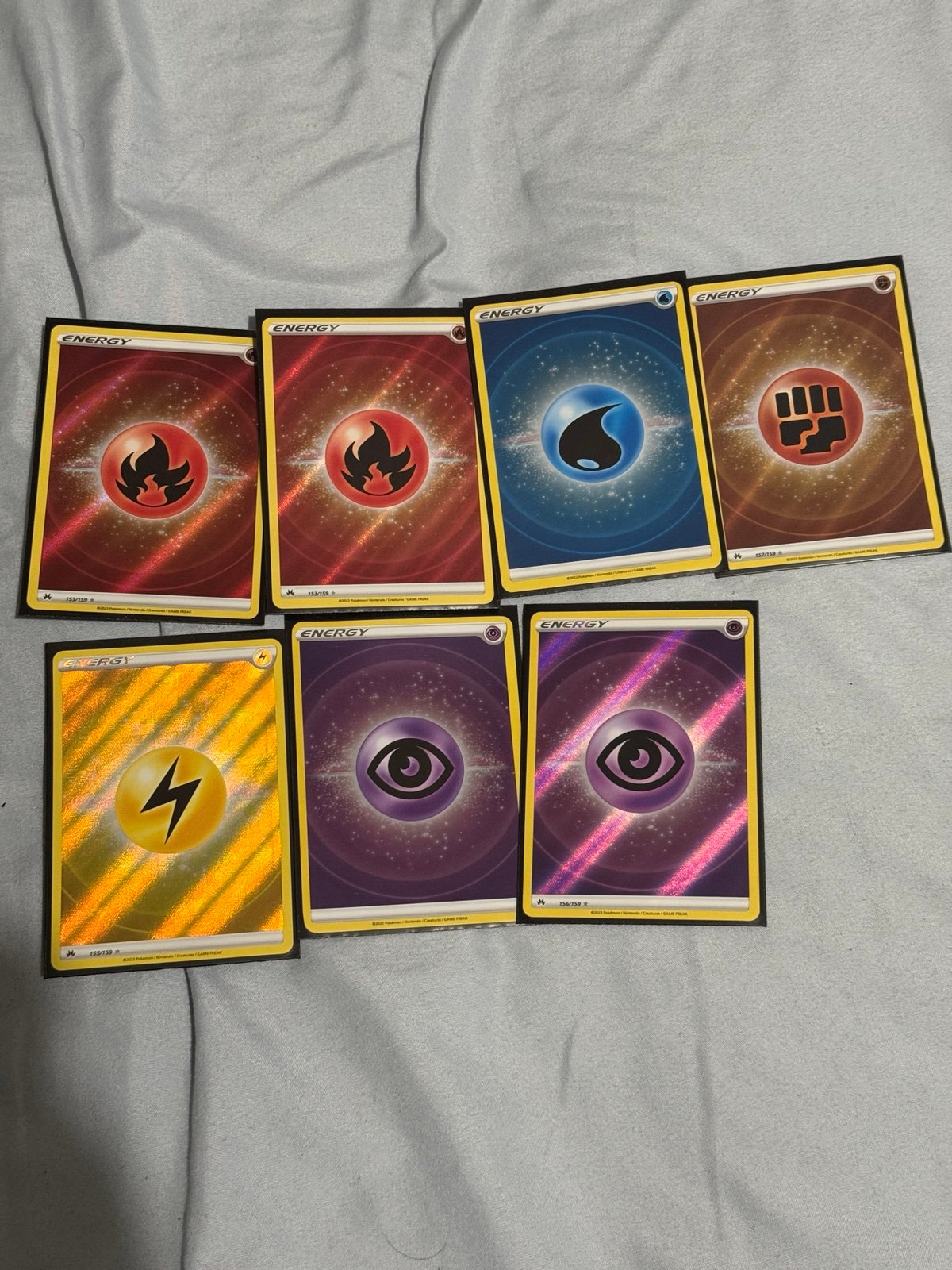 Pokémon TCG lot of 7 Crown Zenith Shiny Energy Cards