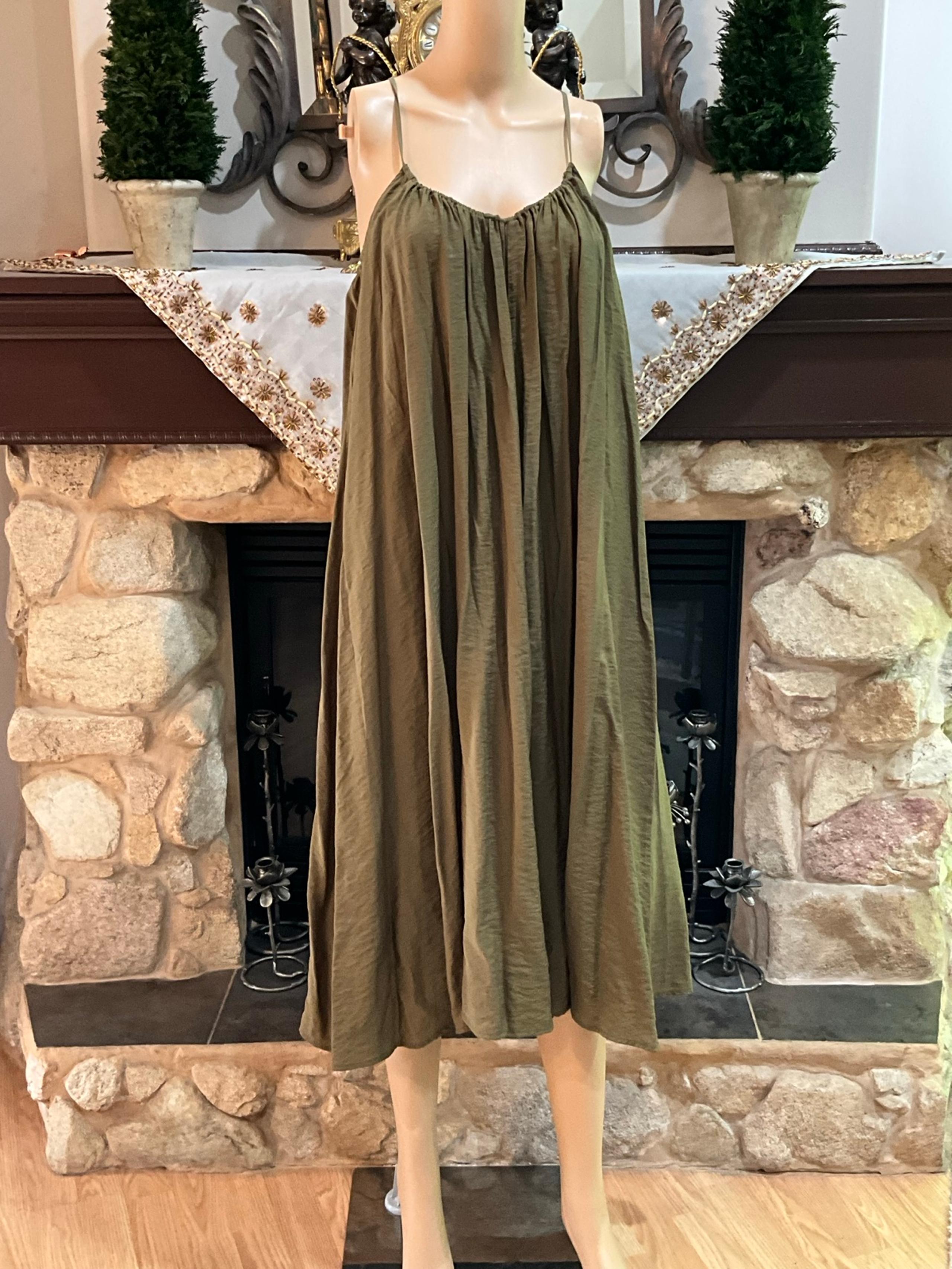 Anthropologie wide leg olive green jumpsuit romper