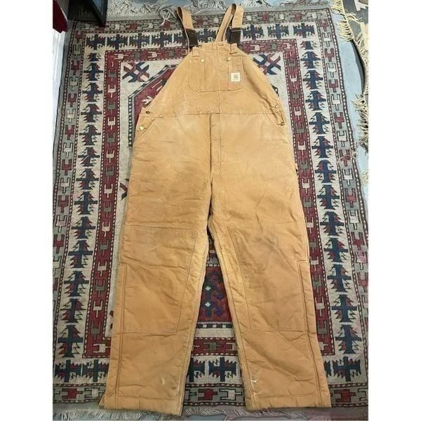 2006 Carhartt 48x34 Men's Bib Overalls 6FBQZ Double Knee Work Pants Made In USA