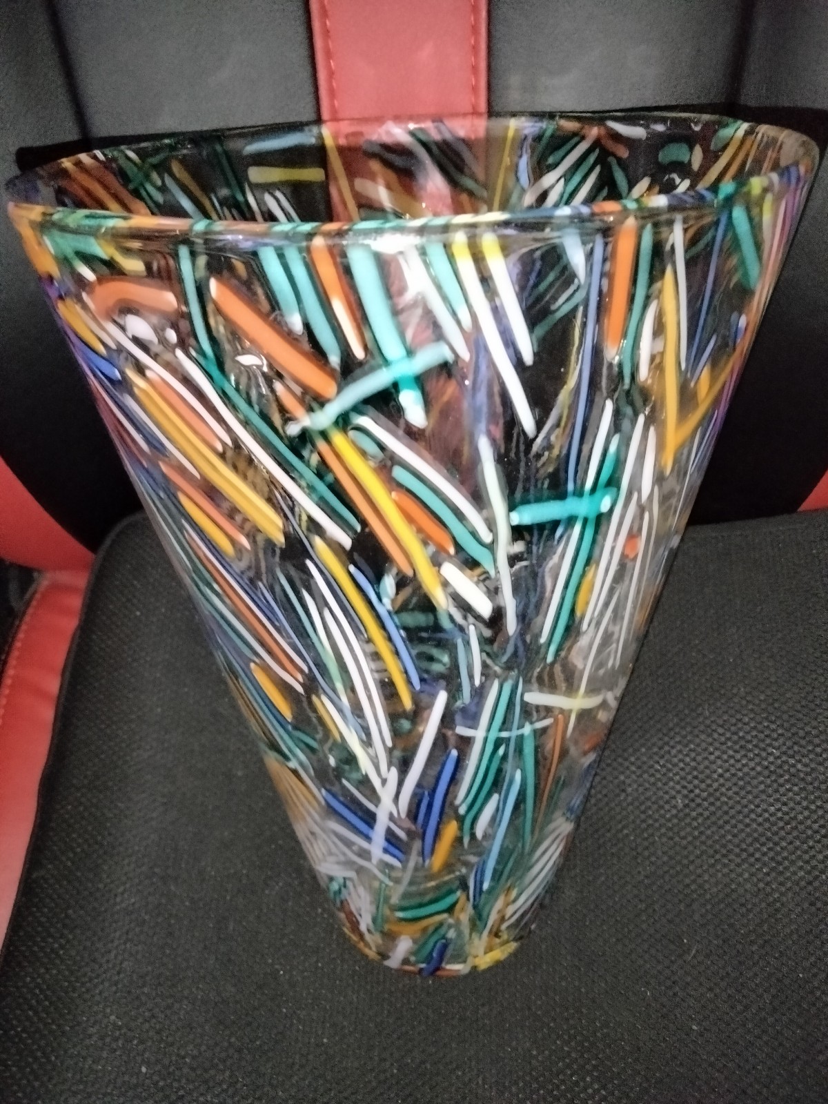 Crate & Barrel Rio Confetti Glass Flower Vase
