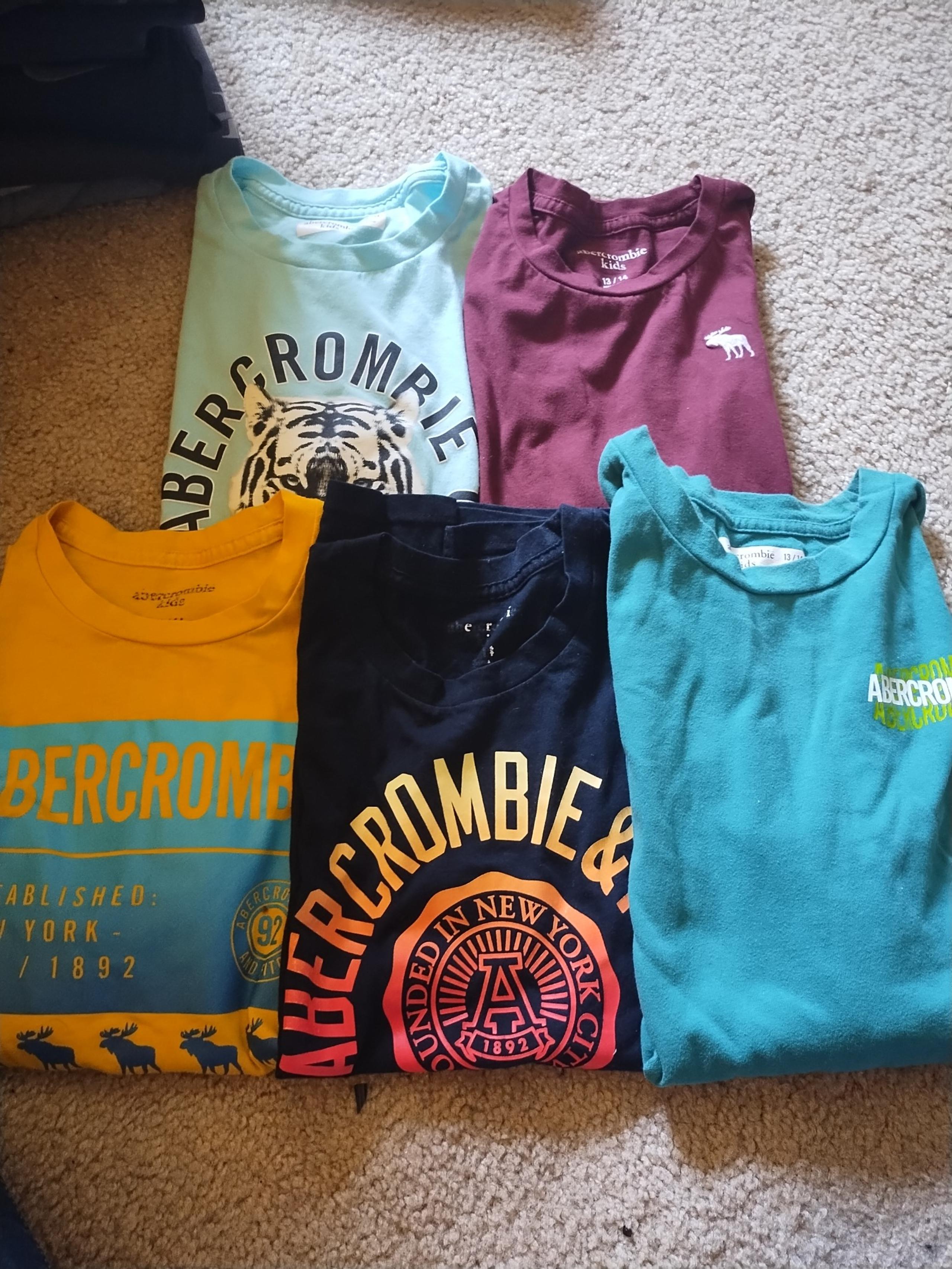 5 Abercrombie shirts- 4 short sleeve, 1 long