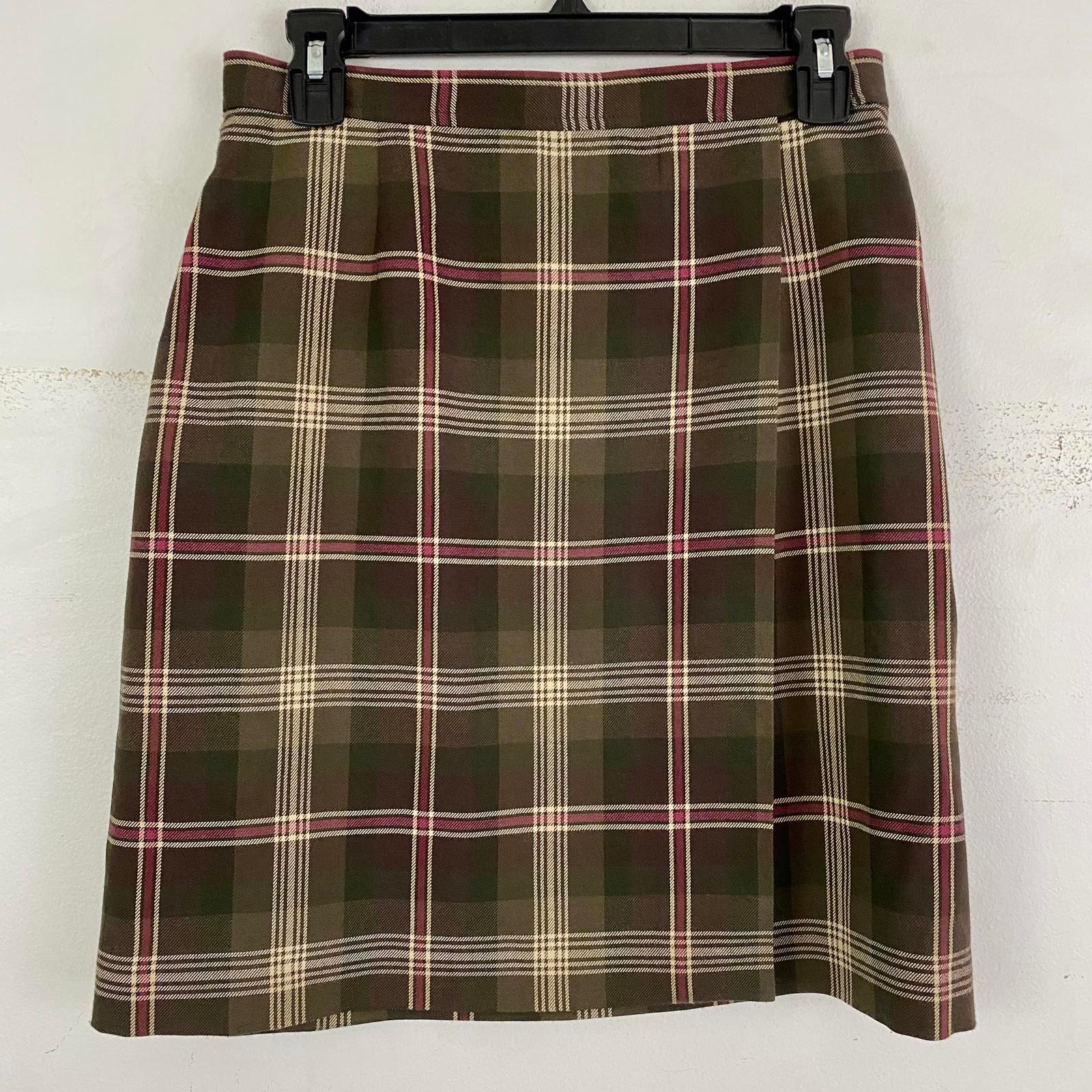CHARTER CLUB brown plaid wrap skirt sz 8