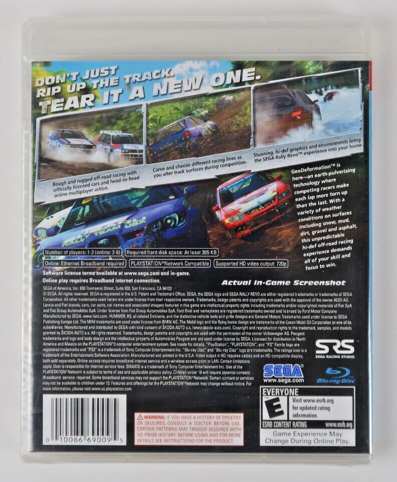 Sega Rally Revo (Sony PlayStation 3, 2007) New Sealed PS3 Game