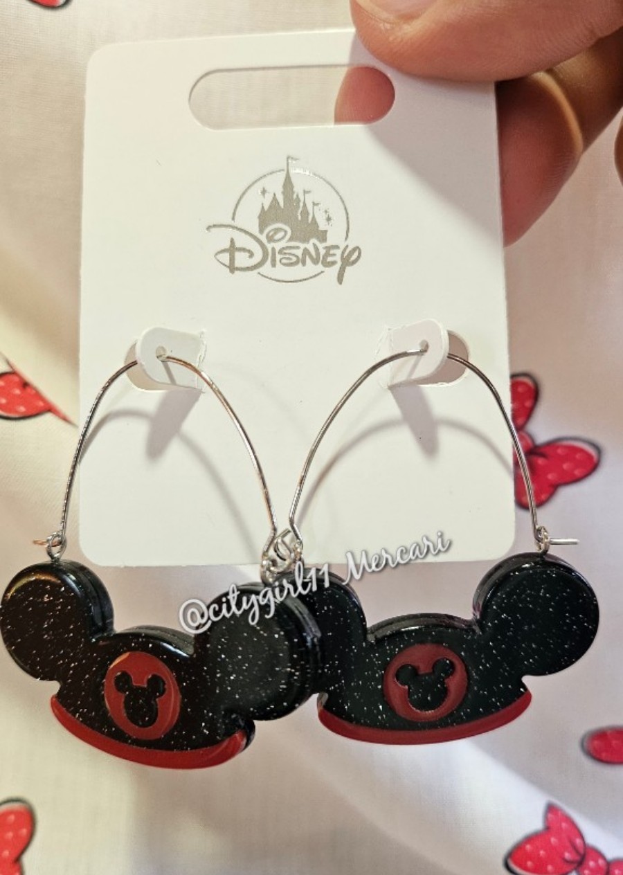 NEW Disney World Mouseketeers hat Mickey Mouse acrylic earrings adults