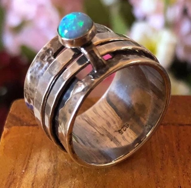Silpada Sterling & Blue Faux Opal Ring