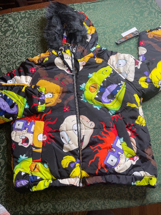 NWT L rugrats members only fur hood jacket puffer coat bomber ladies nickelodeon